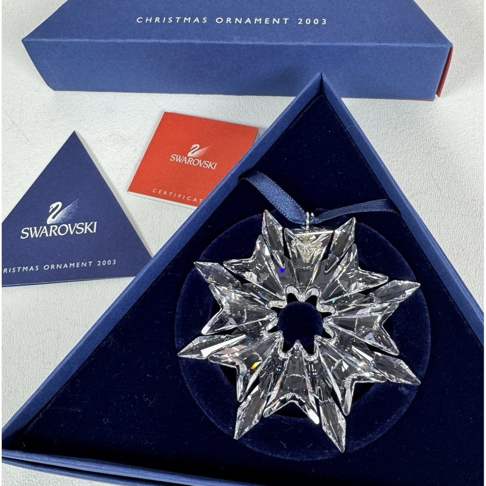 Swarovski Annual Crystal Snowflake 2003 Christmas Tree Ornament 622498 MIB COA